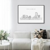 Orlando Skyline Art Print for Living Room