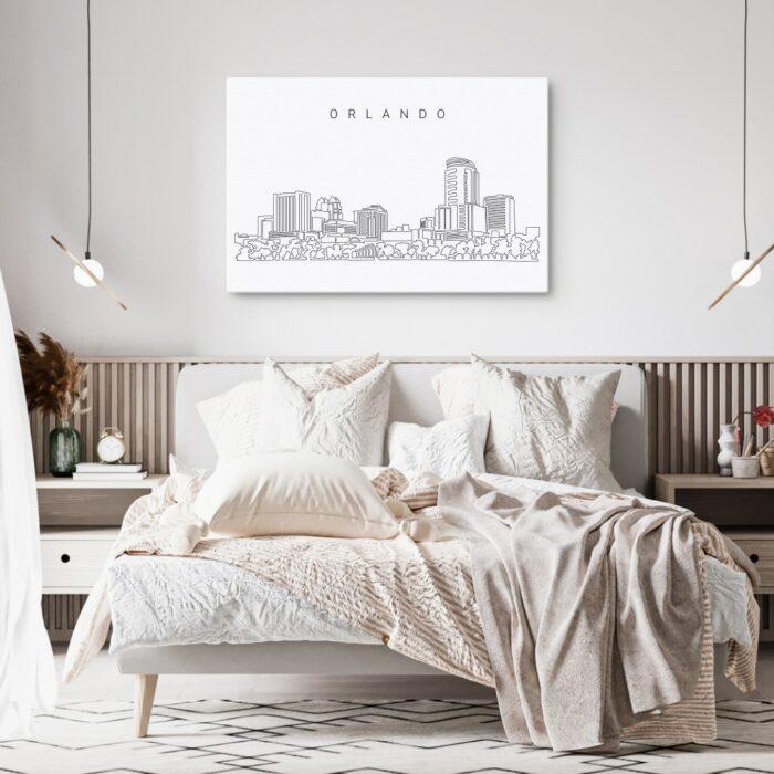 Orlando Skyline Canvas Art Print - Bed Room