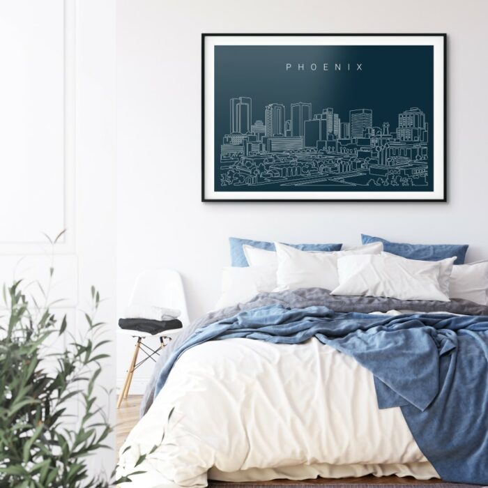 Phoenix AZ Skyline Art Print for Bed Room - Dark