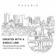 Phoenix AZ Vector Art - Single Line Art Detail