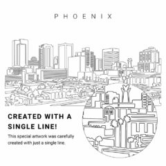 Phoenix AZ Vector Art - Single Line Art Detail