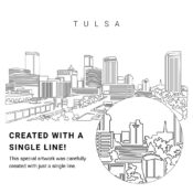 Tulsa Oklahoma Vector Art - Single Line Art Detail