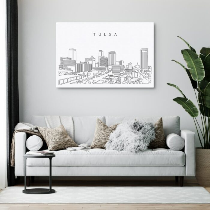 Tulsa Skyline Canvas Art Print - Living Room