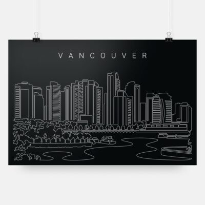 Vancouver Skyline Art Print - Dark