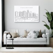 Vancouver Skyline Canvas Art Print - Living Room
