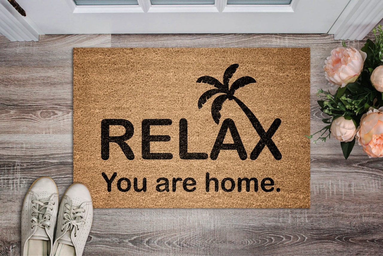 home feel like vacation welcome mat