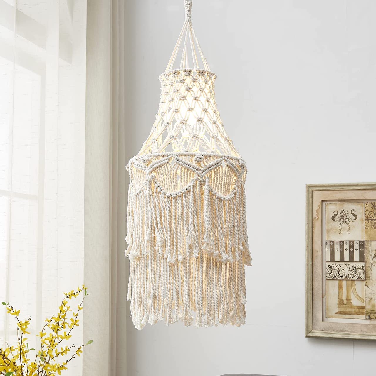 affordable chandeliers that look expensive boho macrame chandelier