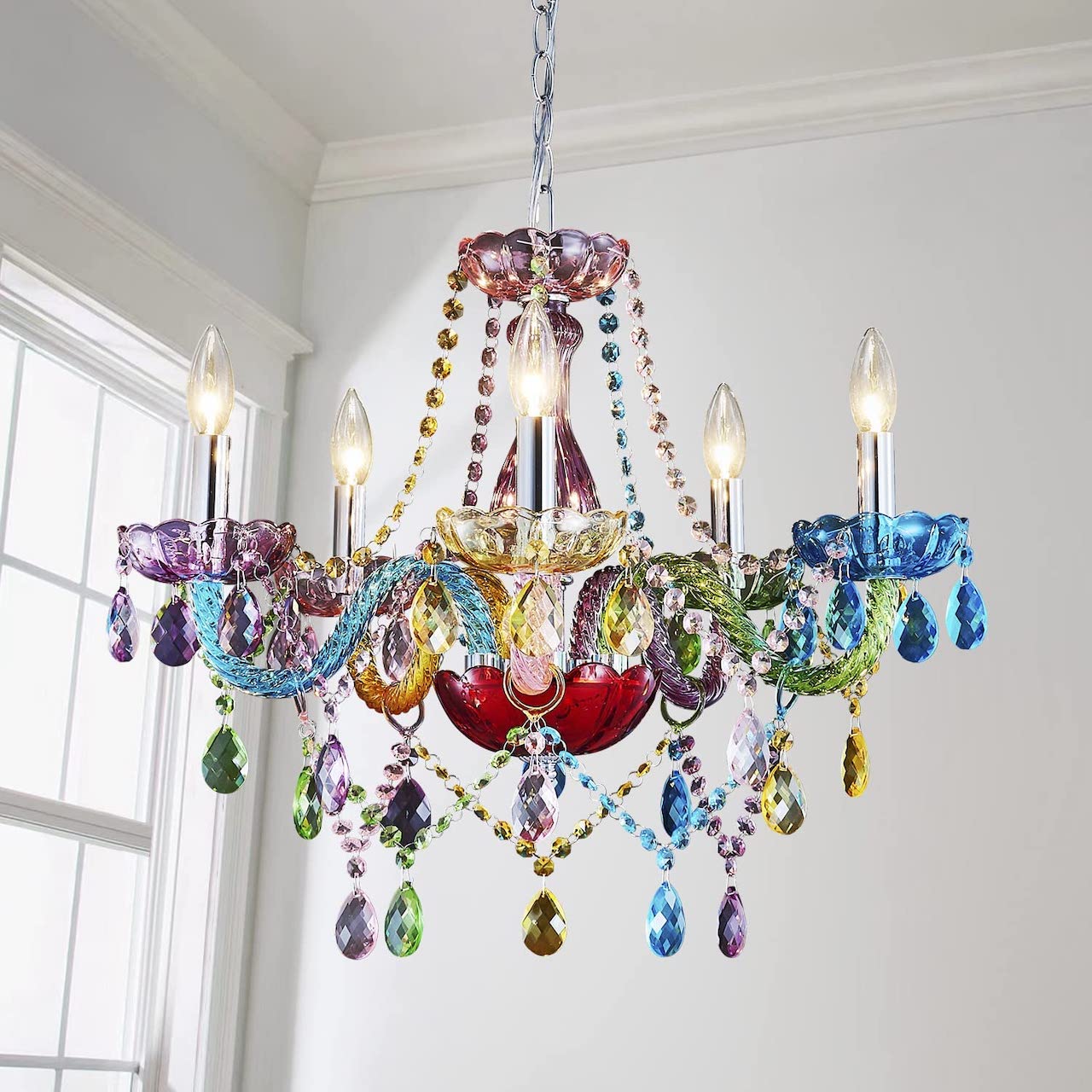 affordable chandeliers that look expensive rainbow crystal chandelier