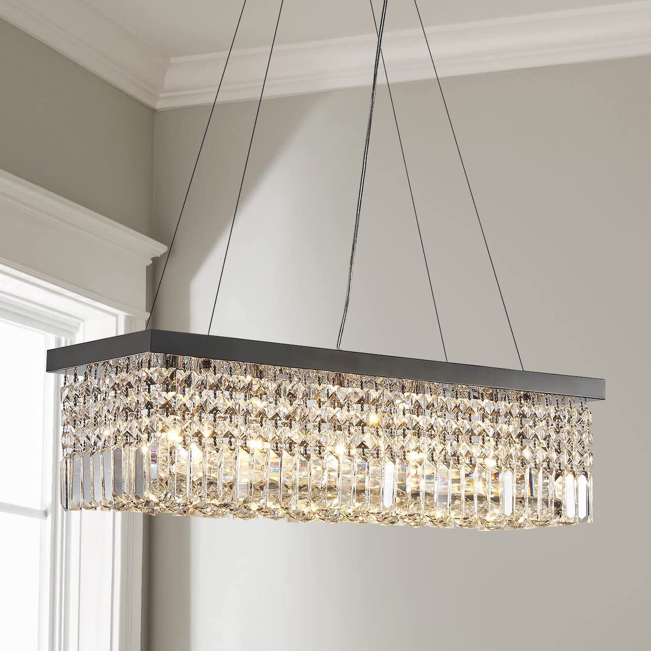 affordable chandeliers that look expensive rectangle crystal chandelier