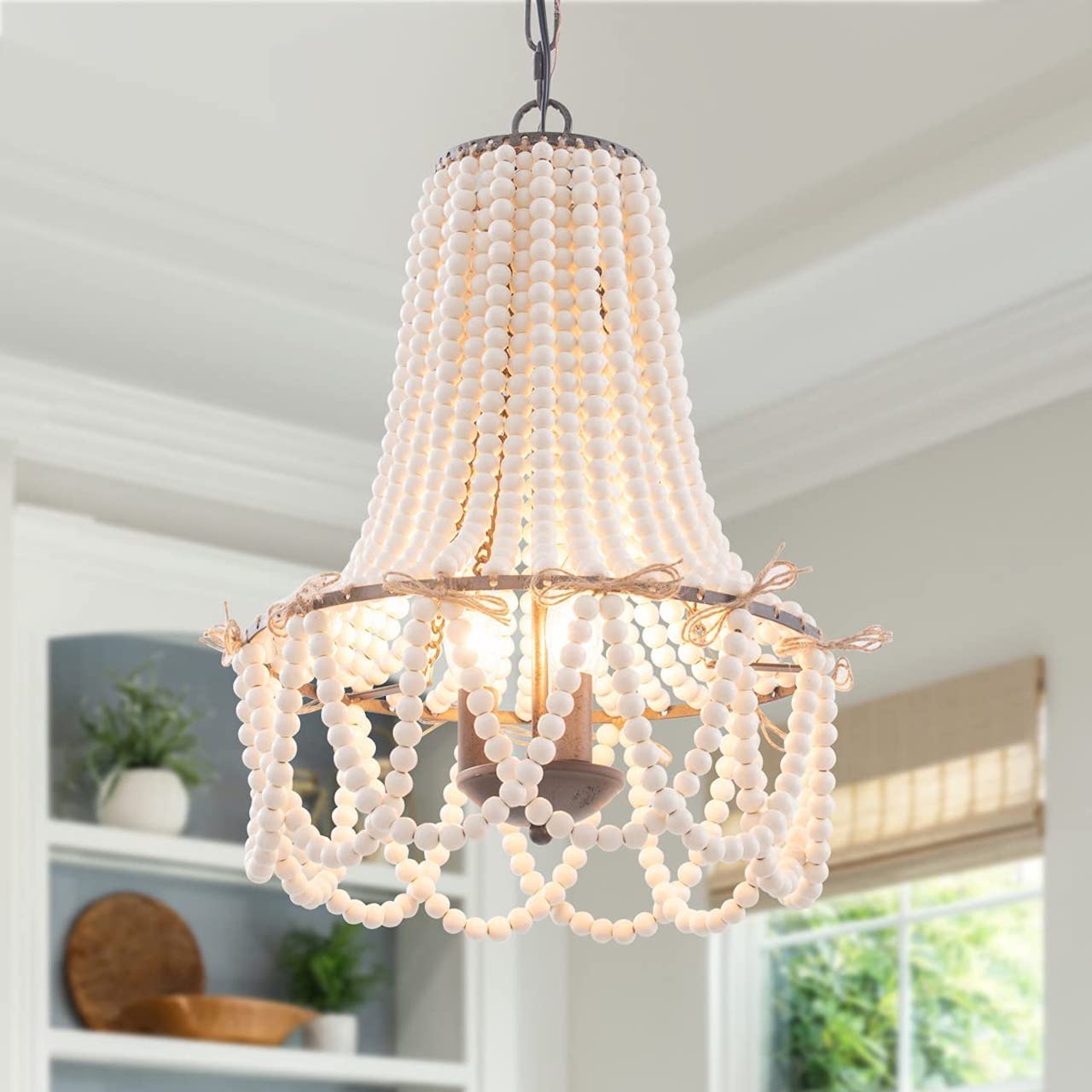 affordable chandeliers that look expensive wood bead chandelier