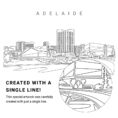 Adelaide Australia Vector Art - Single Line Art Detail