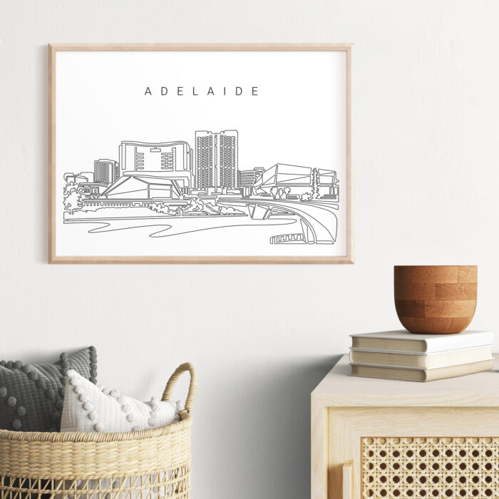 Adelaide Skyline Art Print for Bedroom