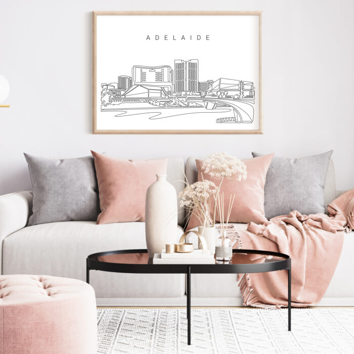 Adelaide Skyline Art Print for Living Room