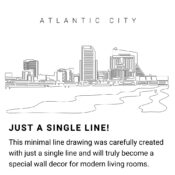 Atlantic City Continuous Line Drawing Art Work