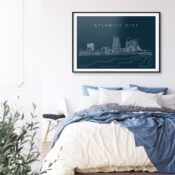 Atlantic City Skyline Art Print for Bed Room - Dark