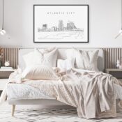 Atlantic City Skyline Art Print for Bedroom