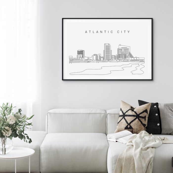 Atlantic City Skyline Art Print for Living Room