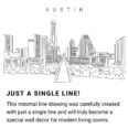 Austin City Continuous Line Drawing Art Work