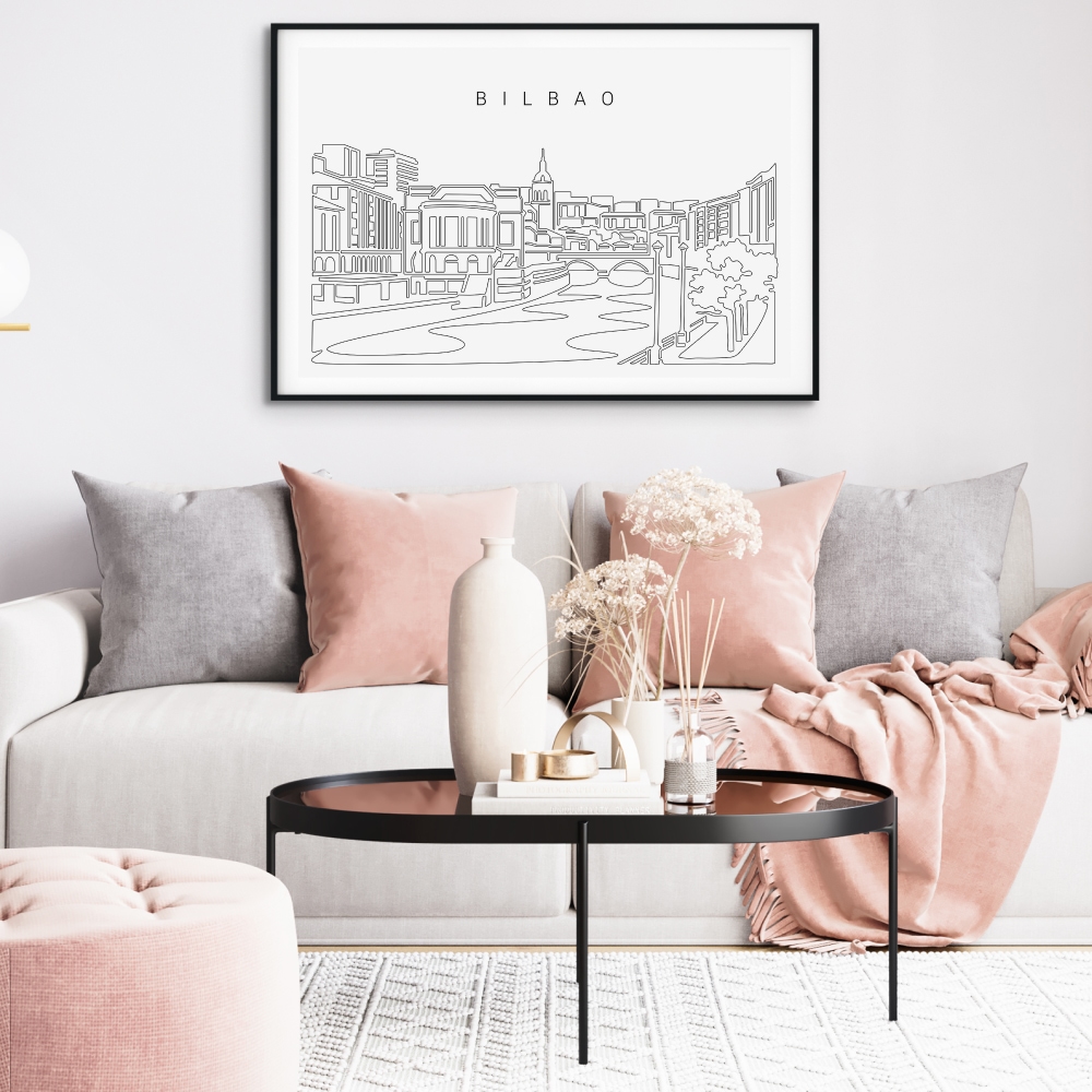 Bilbao Skyline Art Print for Living Room