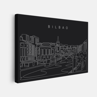 Bilbao Skyline Canvas Art Print - Dark