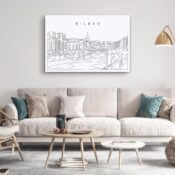 Bilbao Skyline Canvas Art Print - Living Room