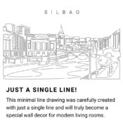 Bilbao Skyline Continuous Line Drawing Art Work