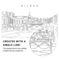 Bilbao Spain Vector Art - Single Line Art Detail