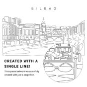 Bilbao Spain Vector Art - Single Line Art Detail