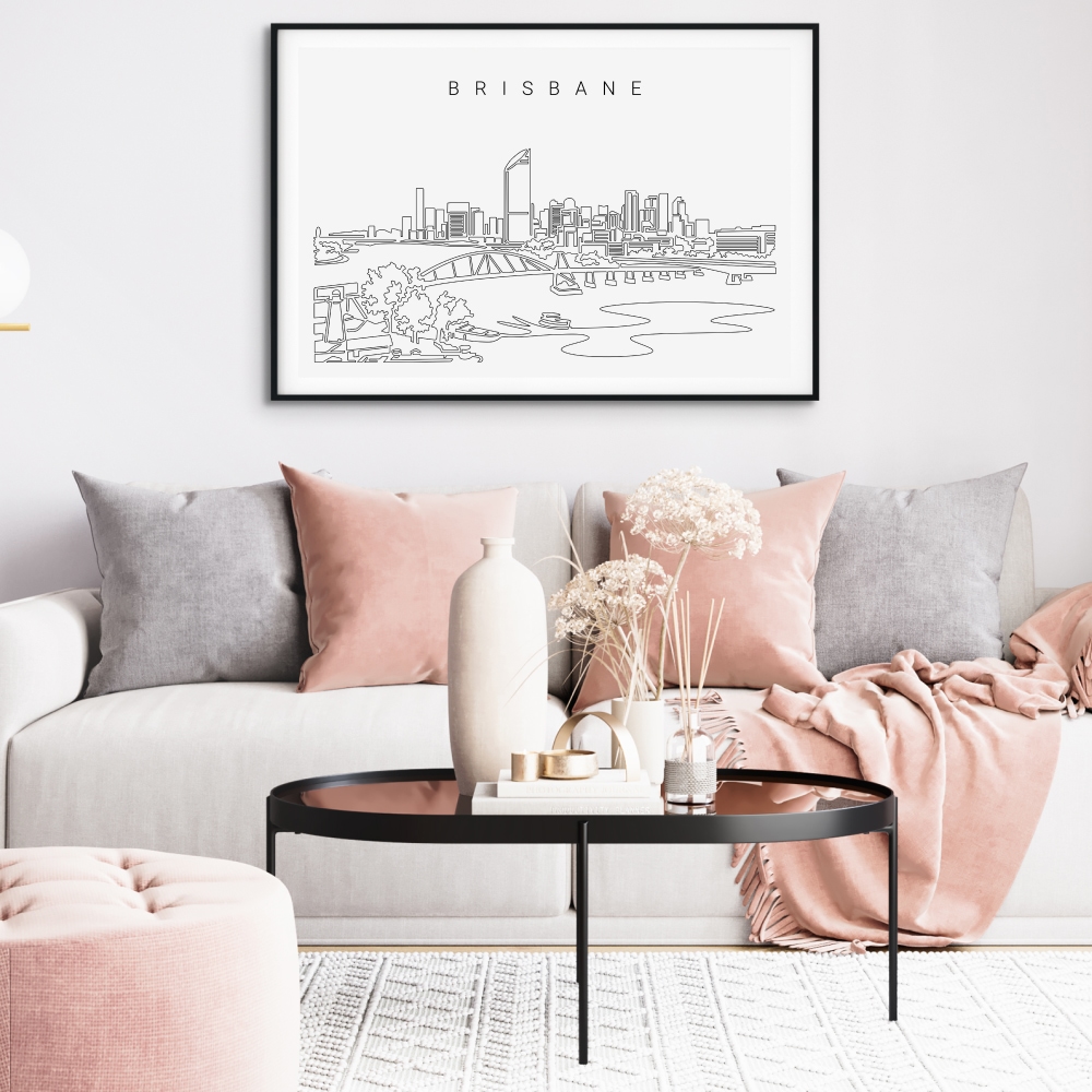 Brisbane Skyline Art Print for Living Room