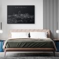 Brisbane Skyline Canvas Art Print - Bed Room - Dark