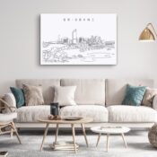 Brisbane Skyline Canvas Art Print - Living Room