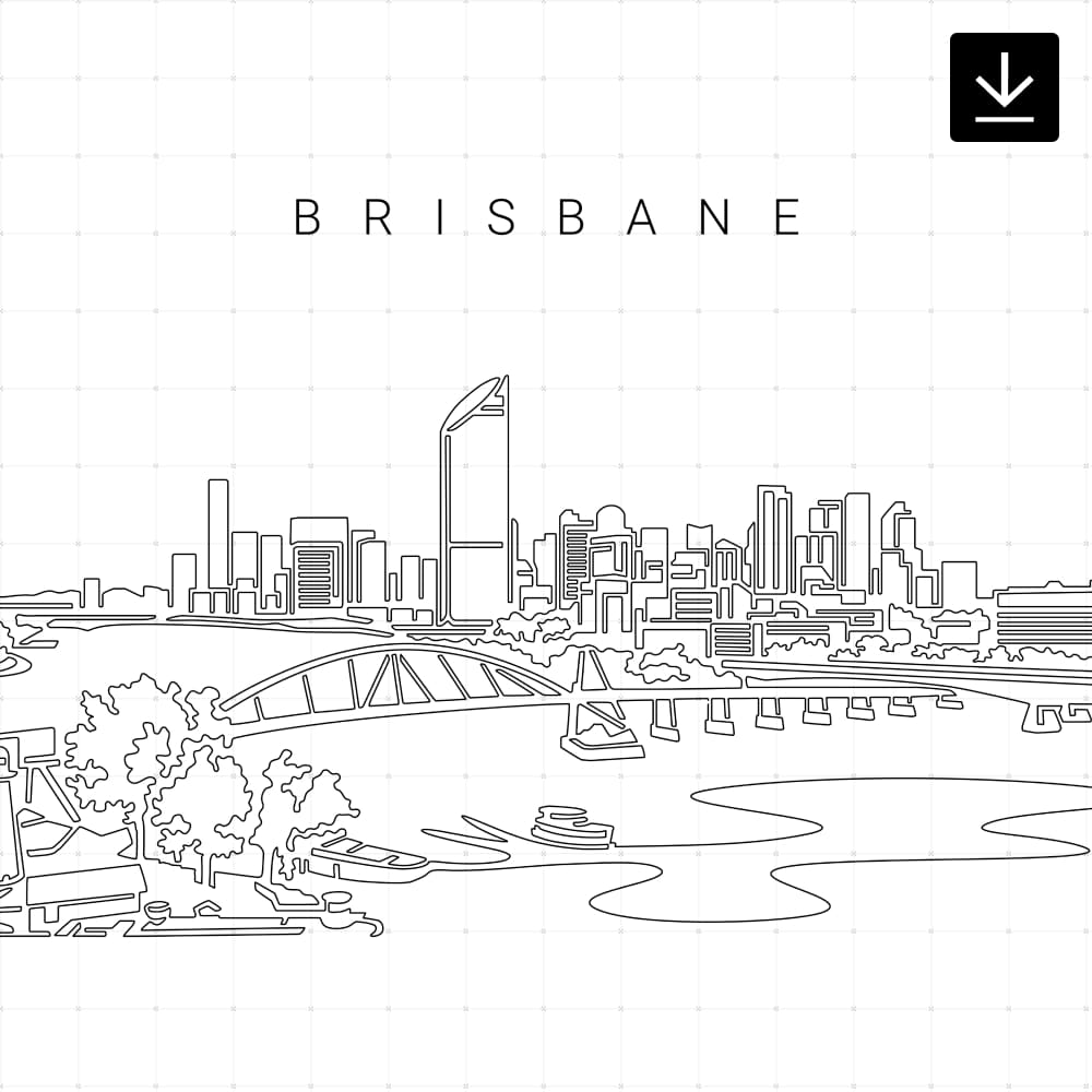 Brisbane Skyline SVG - Download