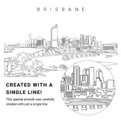 Brisbane Skyline Vector Art - Single Line Art Detail