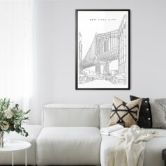 Framed Manhattan Bridge Wall Art for Living Room - Portrait