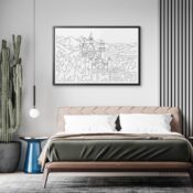 Framed Neuschwanstein Castle Wall Art for Bedroom