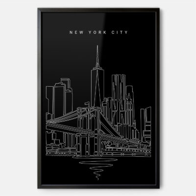 Framed New York City Wall Art - Portrait - Dark