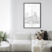 Framed New York City Wall Art for Living Room - Portrait
