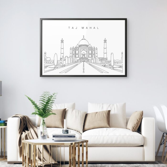 Framed Taj Mahal Art Print for Living Room