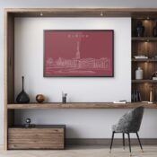 Framed Zurich Wall Art for Home Office - Dark
