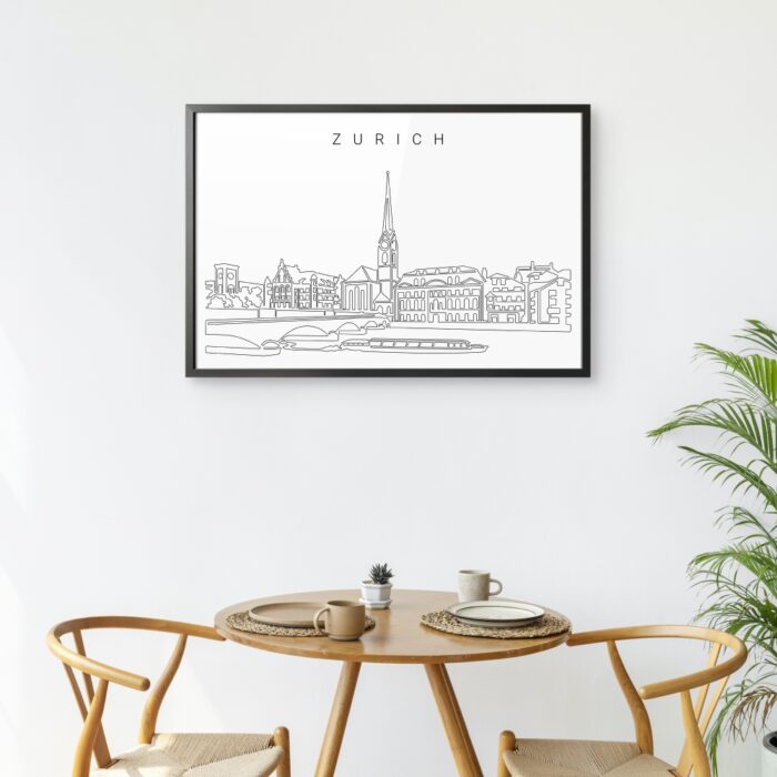 Framed Zurich Wall Art for Kitchen Table