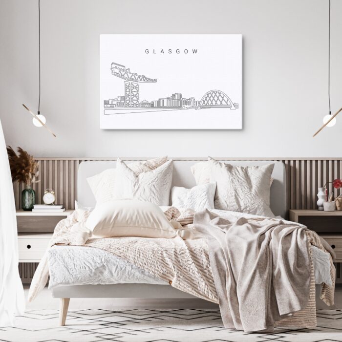 Glasgow Skyline Canvas Art Print - Bed Room
