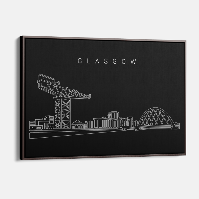 Glasgow Skyline Wall Art - Dark