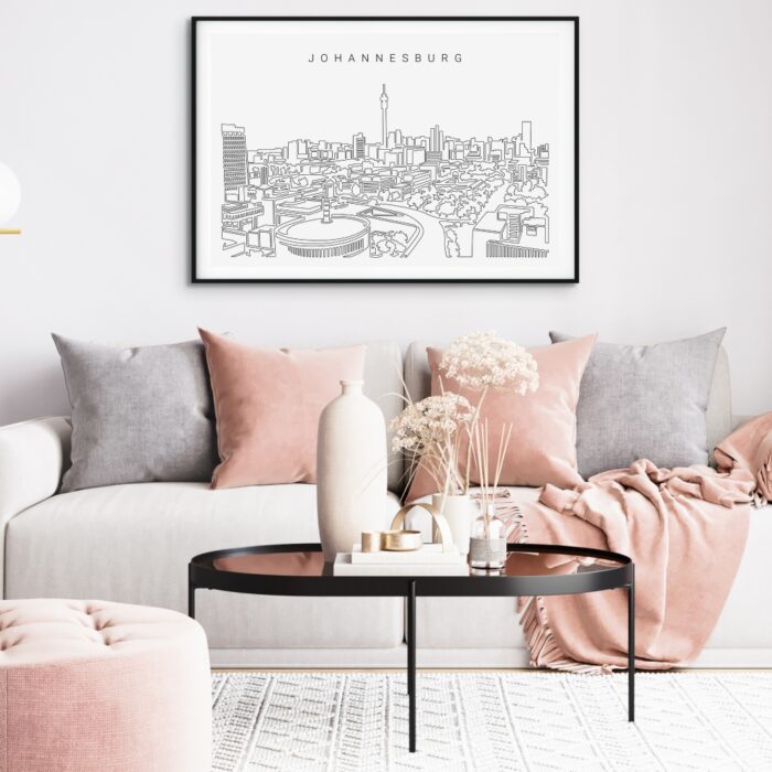 Johannesburg Skyline Art Print for Living Room
