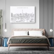 Johannesburg Skyline Canvas Art Print - Bed Room