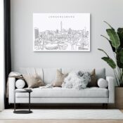 Johannesburg Skyline Canvas Art Print - Living Room