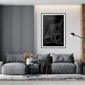Manhattan Bridge Art Print for Living Room - Portrait - Dark