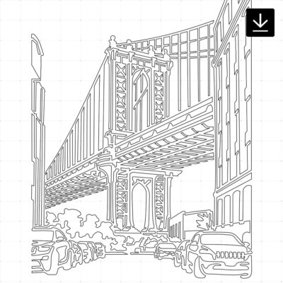 Manhattan Bridge SVG - Download - Portrait
