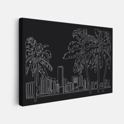 Miami FL Skyline Canvas Art Print