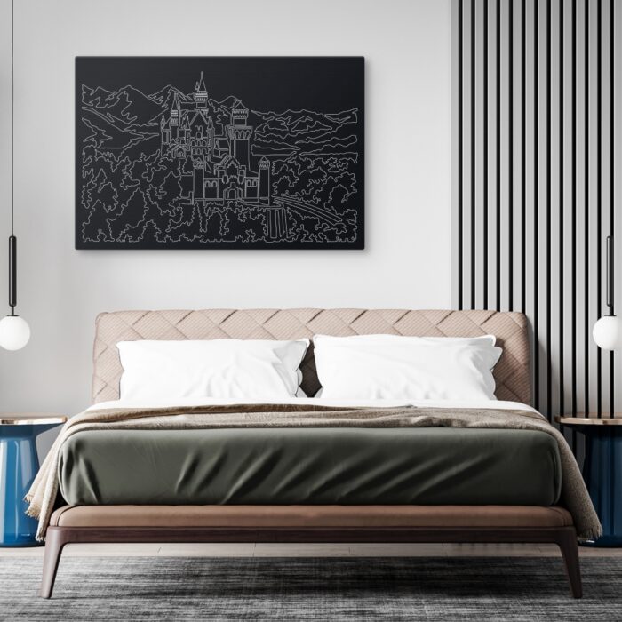 Neuschwanstein Castle Canvas Art Print - Bed Room - Dark