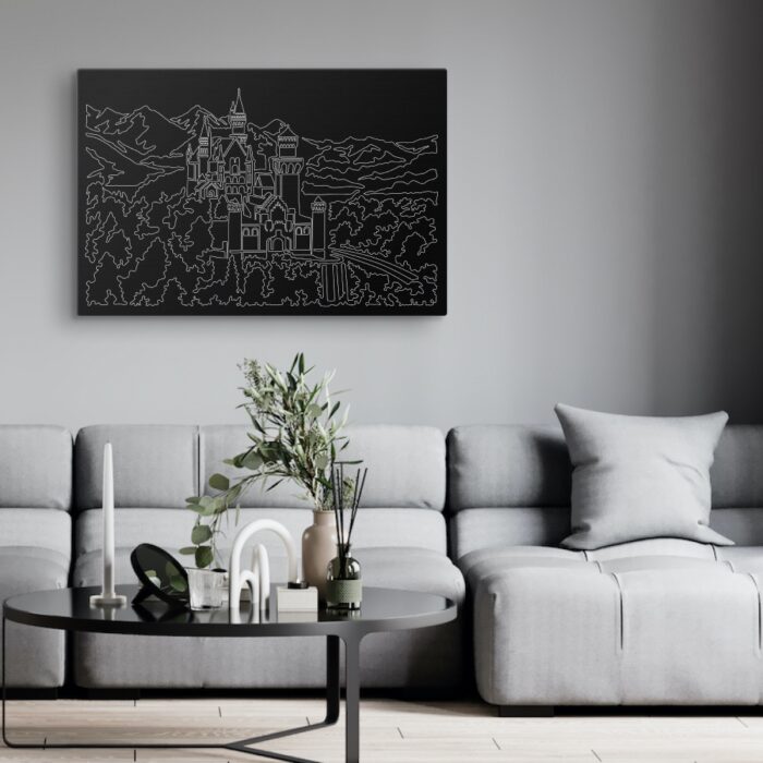 Neuschwanstein Castle Canvas Art Print - Living Room - Dark